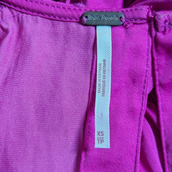 Free People Deep V Cropped Smocked Tie Back Crop Top Blouse Tank - Picture 3 of 4